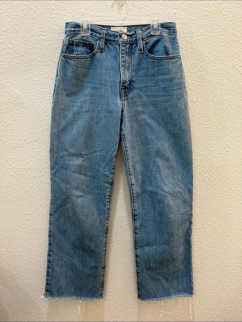 FRAME Le Jane Crop Raw Fray Jean Size 25 - Picture 2 of 16